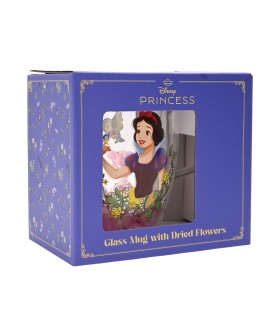 Disney Pastel Princess Floral Decorative Glass Mug - Snow White