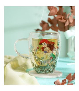 Disney Pastel Princess Floral Decorative Glass Mug - Ariel