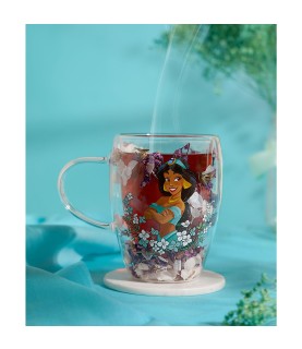 Disney Pastel Princess Floral Decorative Glass Mug - Jasmine
