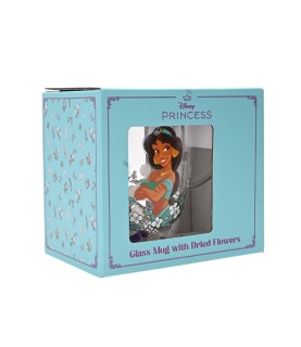 Disney Pastel Princess Floral Decorative Glass Mug - Jasmine