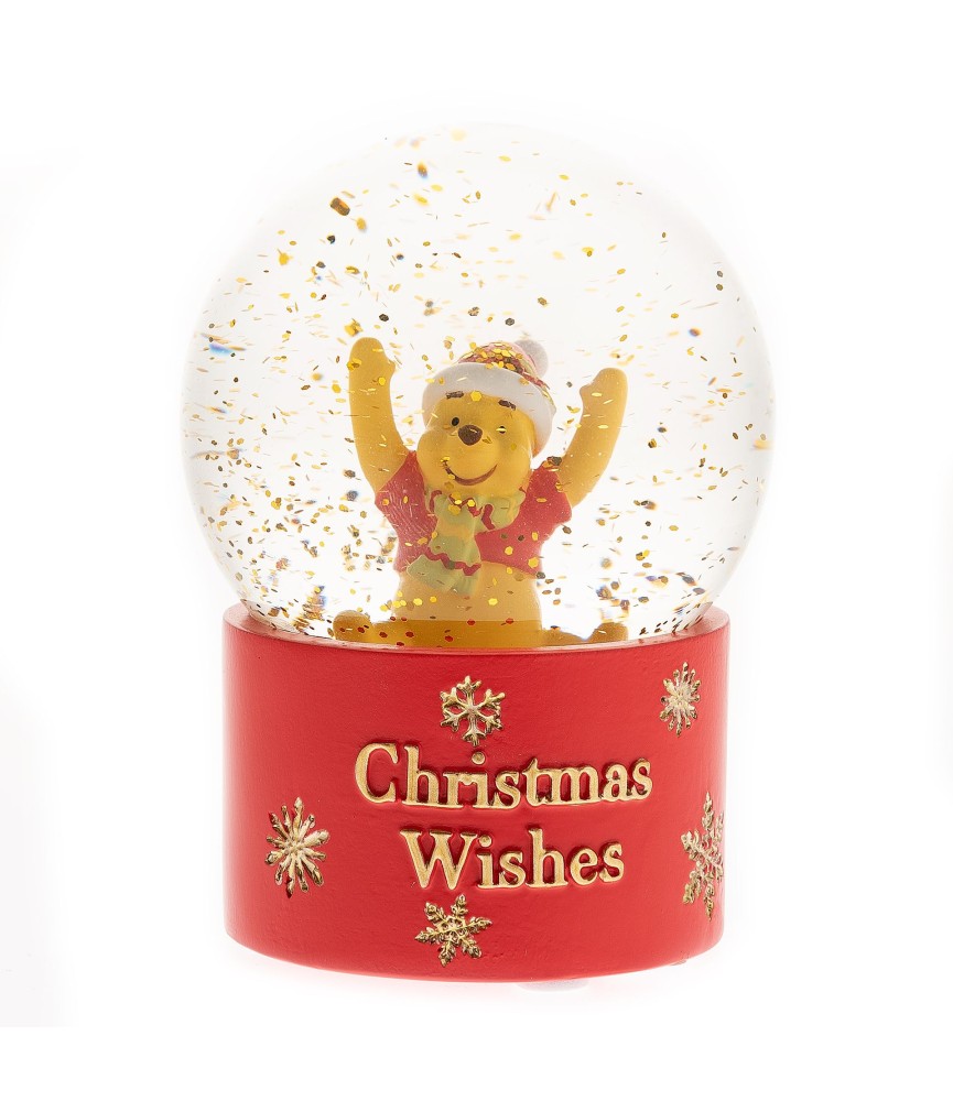 Winnie The Pooh Snowglobe 10cm Christmas Wishes