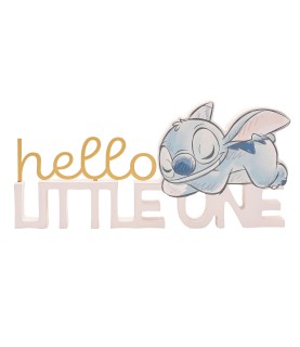 Stitch Hello Little Star Mantel Plaque Pink