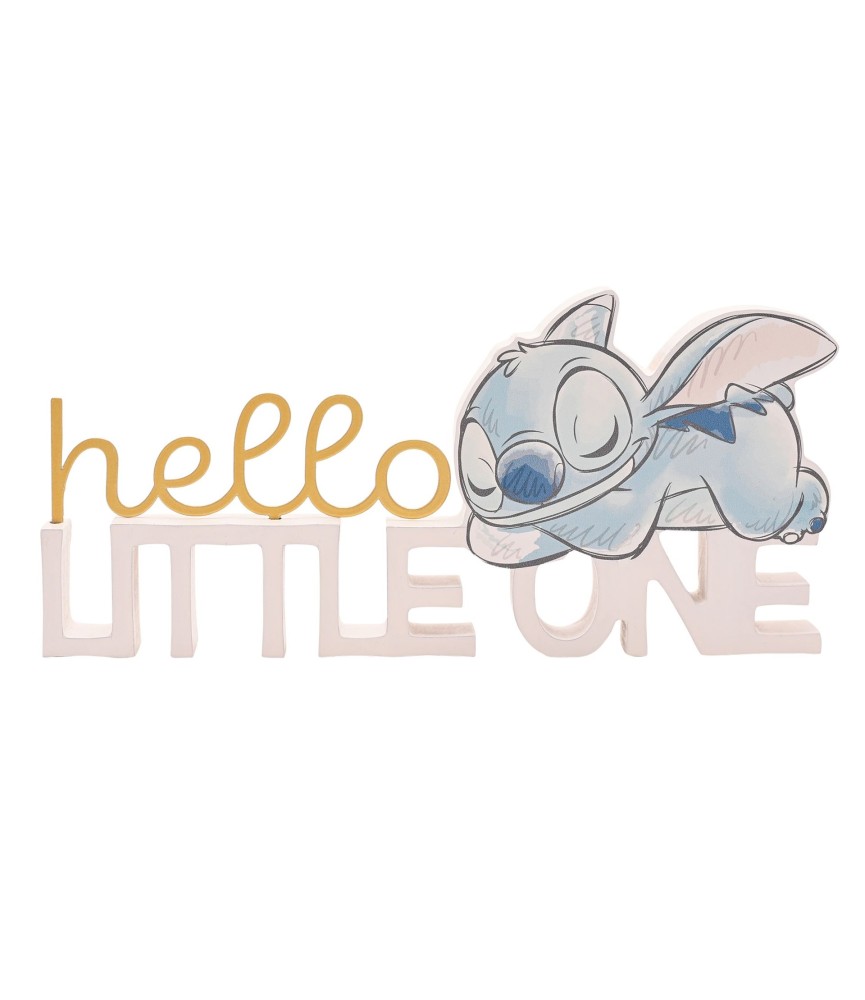 Stitch Hello Little Star Mantel Plaque Pink