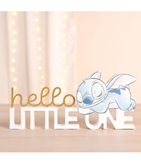 Stitch Hello Little Star Mantel Plaque Pink
