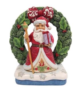 Santa in Wreath Figurine