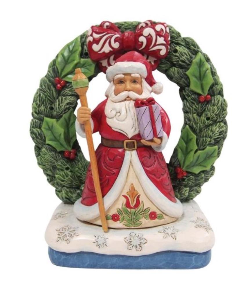 Santa in Wreath Figurine