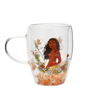 Disney Pastel Princess Floral Decorative Glass Mug - Moana (Expected)