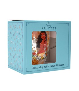 Disney Pastel Princess Floral Decorative Glass Mug - Moana (Expected)