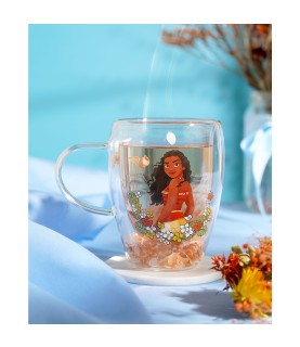 Disney Pastel Princess Floral Decorative Glass Mug - Moana (Expected)