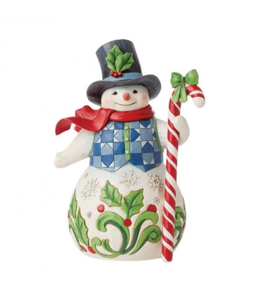 "Sweet Christmas Wishes": Snowman with Tall Candy Cane