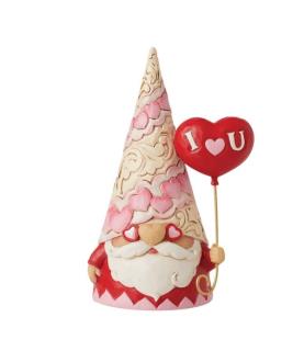 Gnome with Heart Balloon Figurine