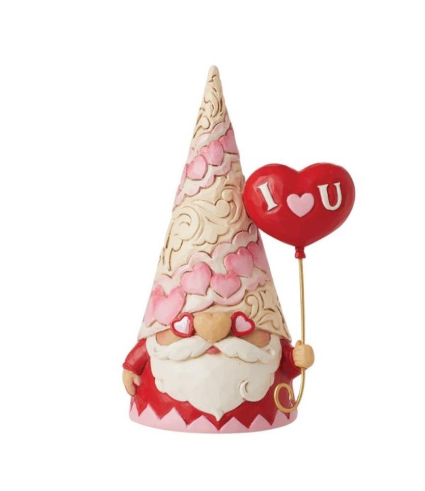 Gnome with Heart Balloon Figurine