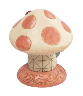 Frog Leaning on Mushroom Figurine
