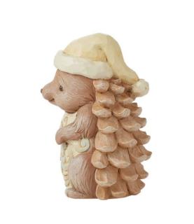 White Woodland Pinecone Hedgehog Figurine