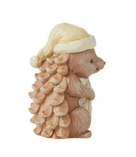 White Woodland Pinecone Hedgehog Figurine