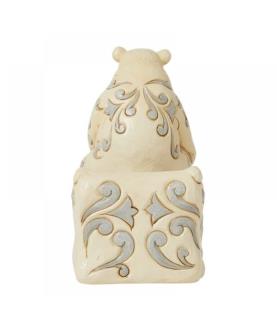 White Woodland Animals on Toboggan Figurine