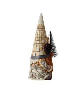 White Woodland Gnome with Sisal Tree Figurine