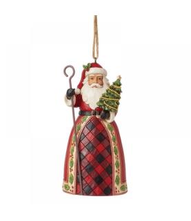 Santa with Tree & Cane Ornament