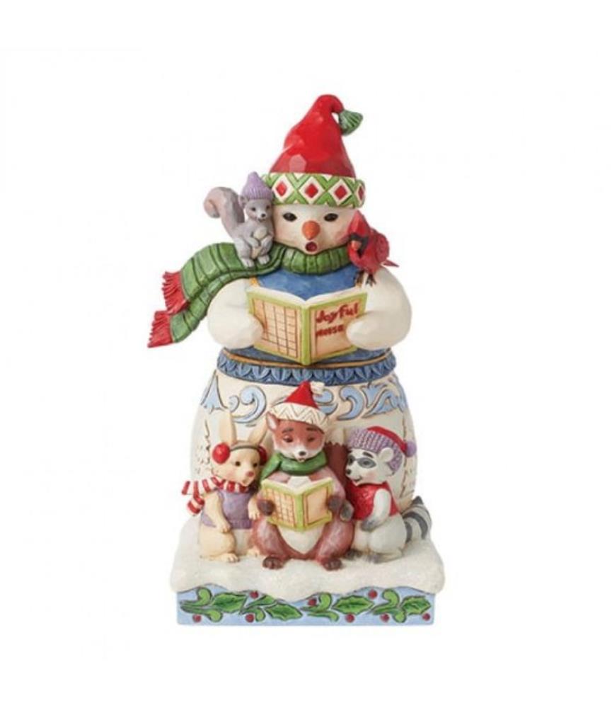 "Christmas Sing-Along": Snowman with Caroling Animals Figurine
