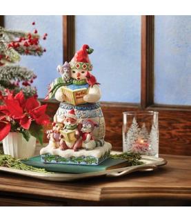 "Christmas Sing-Along": Snowman with Caroling Animals Figurine