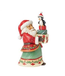 Santa with Gifts and Penguin Pint Size Figurine