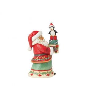 Santa with Gifts and Penguin Pint Size Figurine