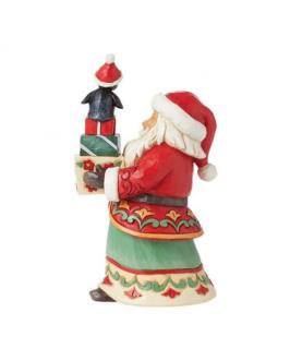 Santa with Gifts and Penguin Pint Size Figurine