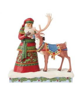 "My deer helper": Santa Standing with reindeer