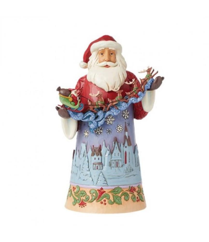 "Midnight Christmas Sky": Santa with Sleigh in Overnight Scene