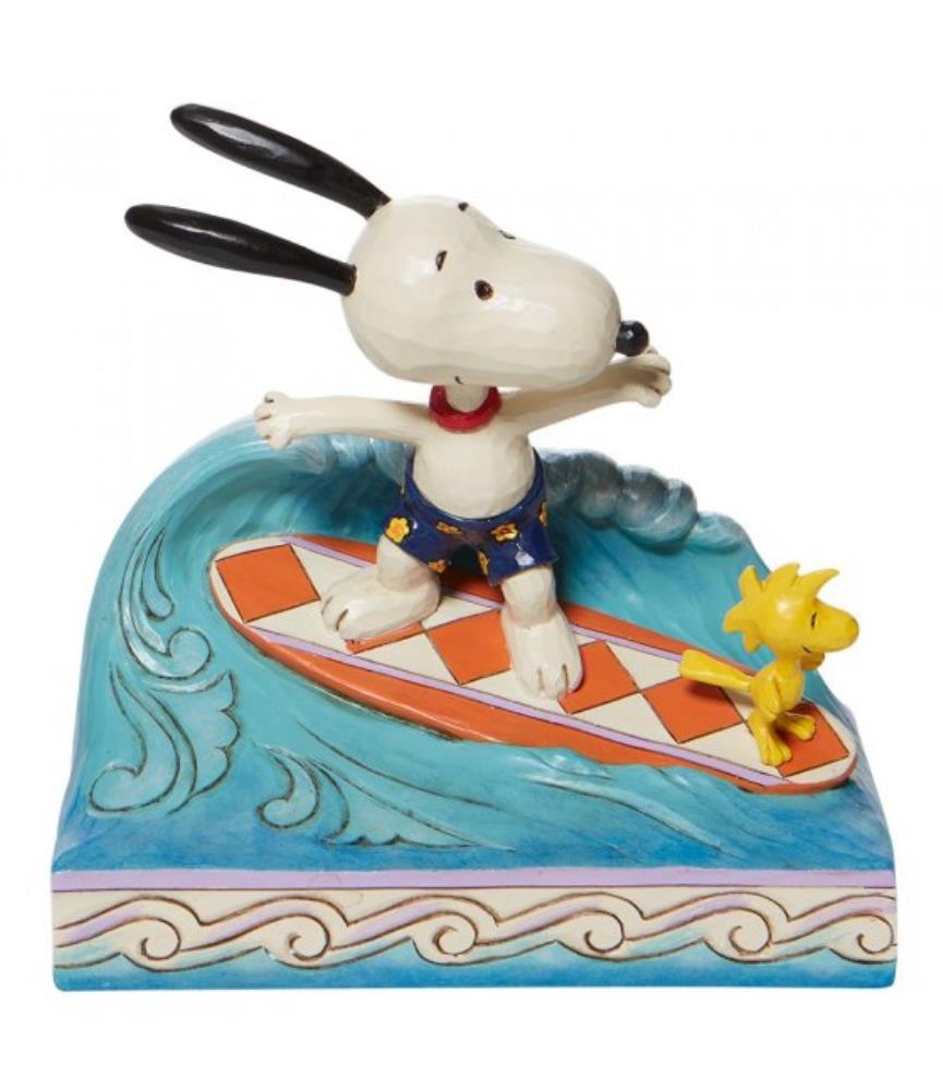 Snoopy and Woodstock Surfing Figurine
