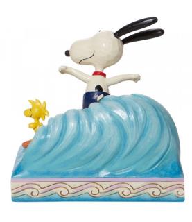 Snoopy and Woodstock Surfing Figurine