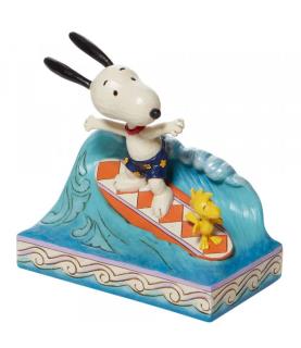 Snoopy and Woodstock Surfing Figurine