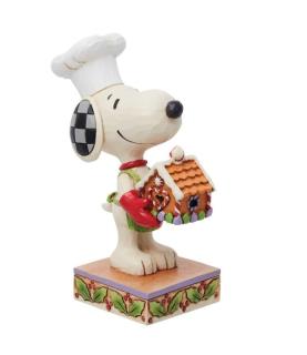 Snoopy Holding Gingerbread House Figurine