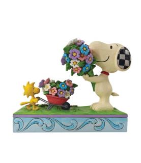 Snoopy and Woodstock Picking Flowers Figurine