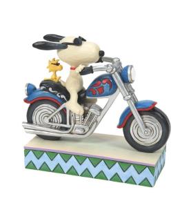 Snoopy and Woodstock Riding a Motorcycle Figurine