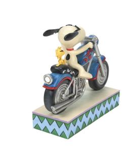 Snoopy and Woodstock Riding a Motorcycle Figurine