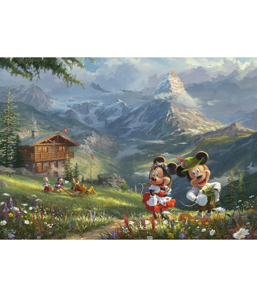 Mickey & Minnie in the Alps, Thomas Kinkade (1000p)