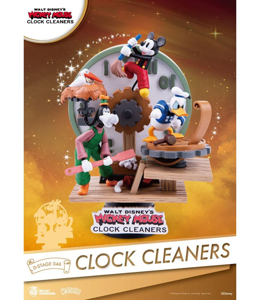 Disney Mickey Mouse D-Stage PVC Diorama Clock Cleaners