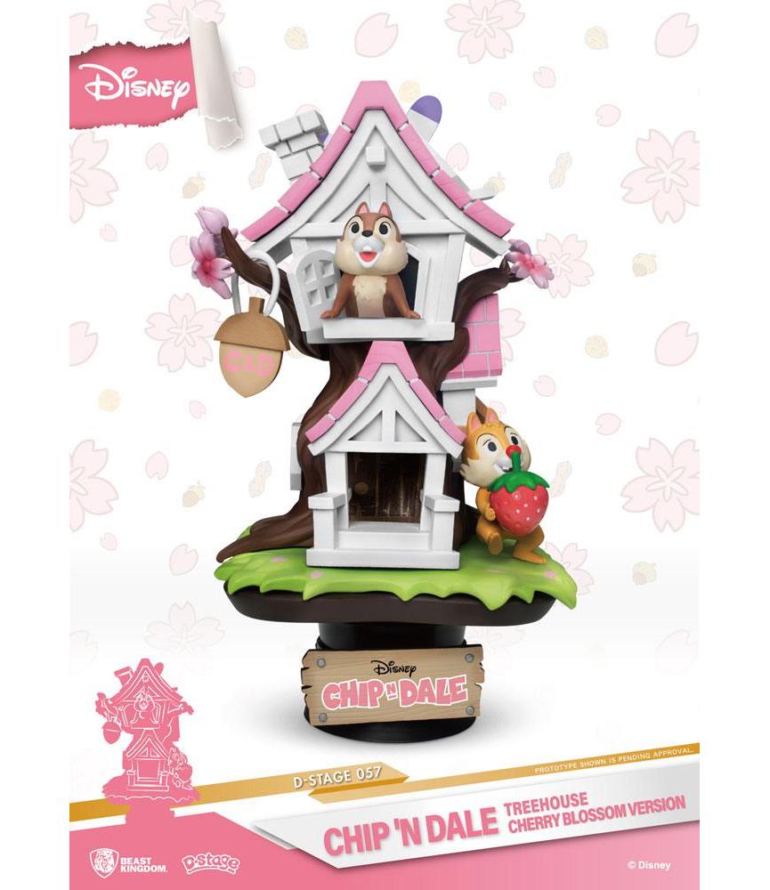 Disney D-Stage PVC Diorama Chip 'n Dale Tree House Cherry Blossom