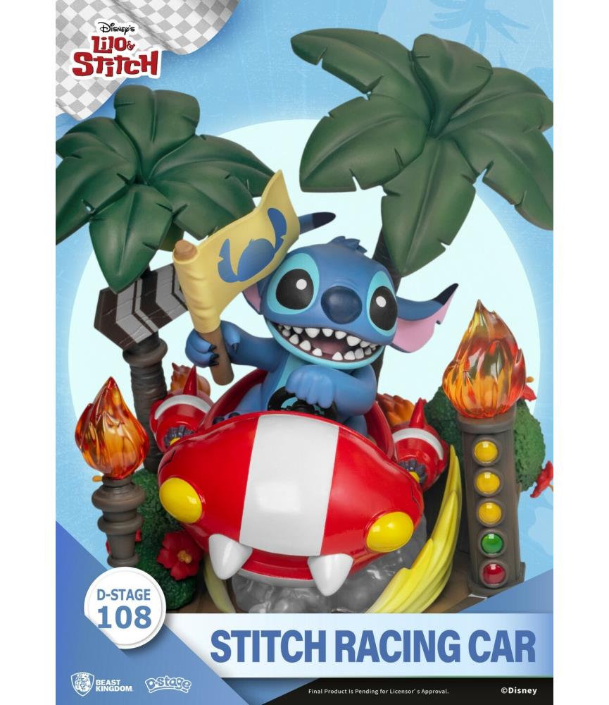 Stitch Racing Car PVC Diorama