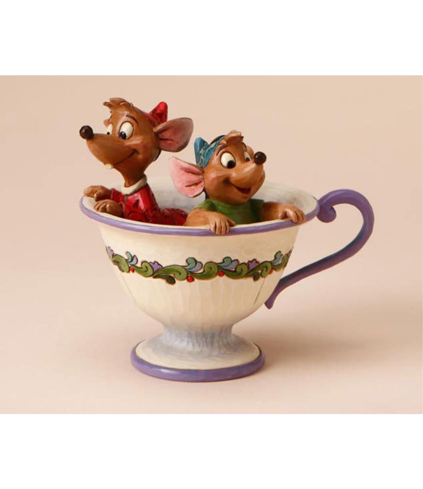 Cinderella Jaq & Gus in Teacup