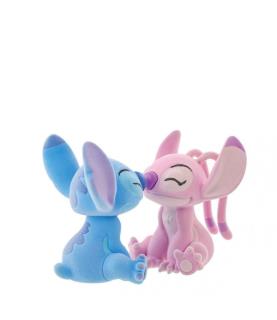 Flocked Kissing Stitch and Angel Figurines