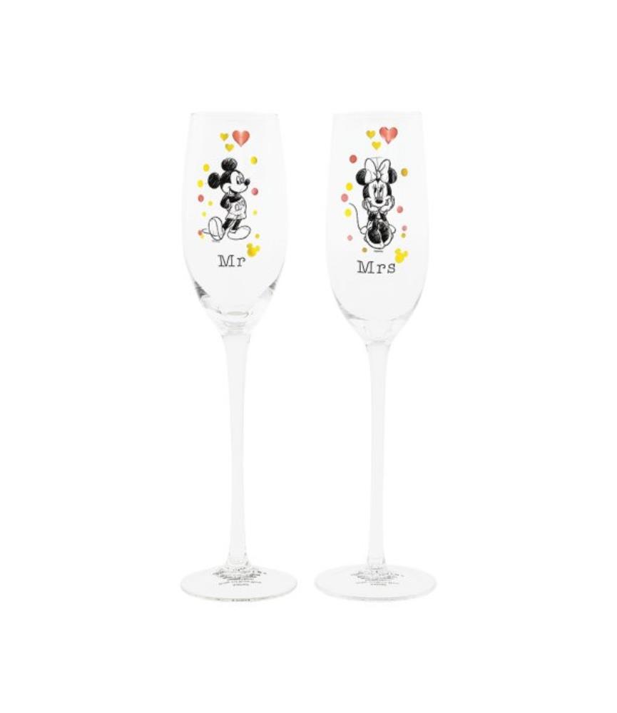 "Mr & Mrs": Mickey and Minnie Mouse Toasting Glasses