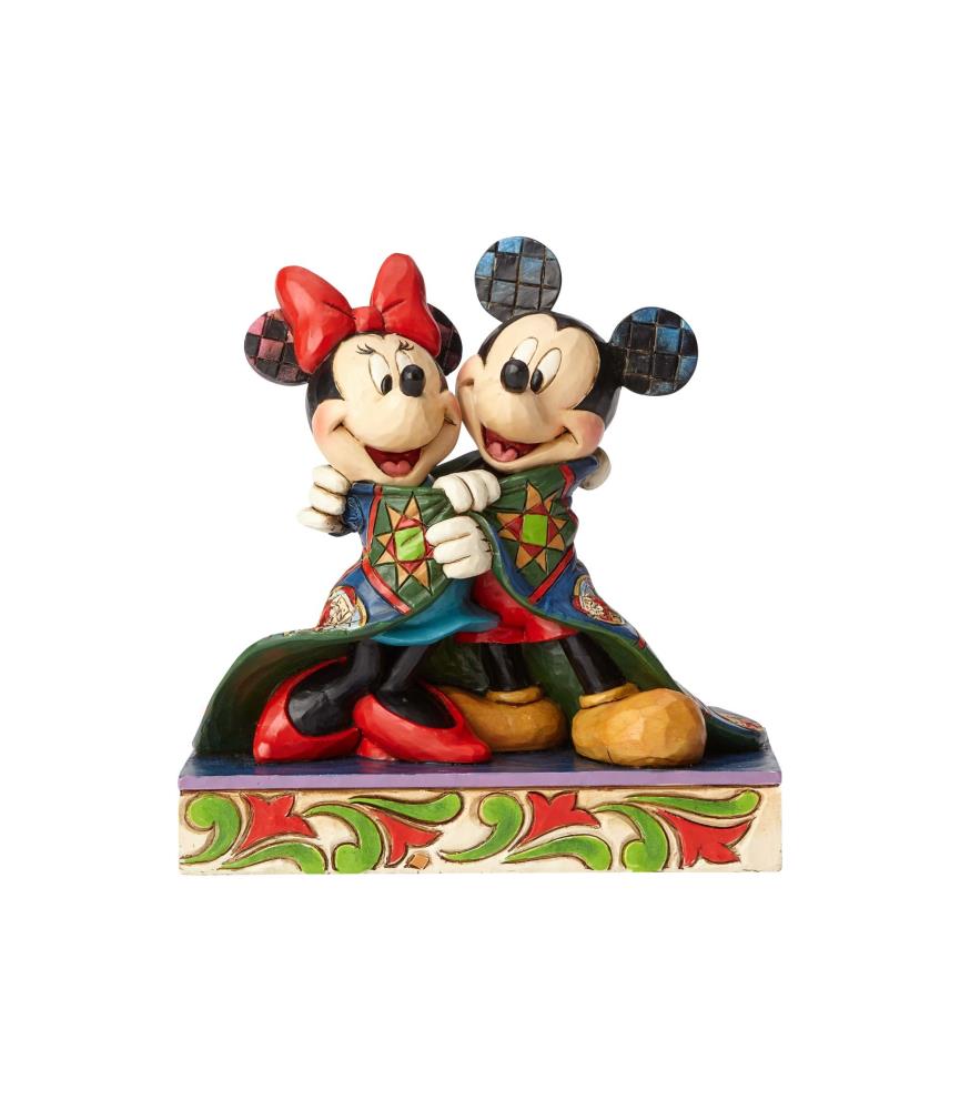 Warm Wishes: Mickey and Minnie Wrapped in Quilt