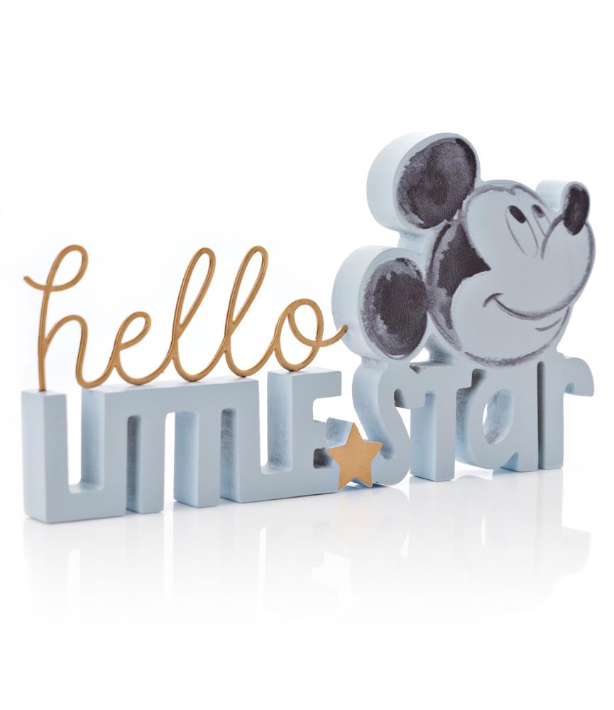 Mickey Hello Little Star Mantel Plaque Blue