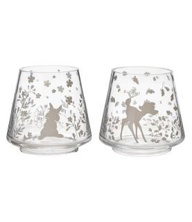 Bambi and Thumper Set of 2 Glass Candle Holders