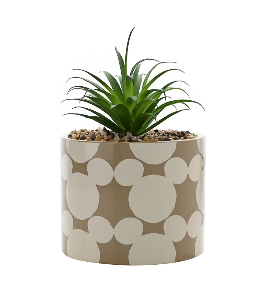 Mickey Ceramic Footed Planter with Faux Plant
