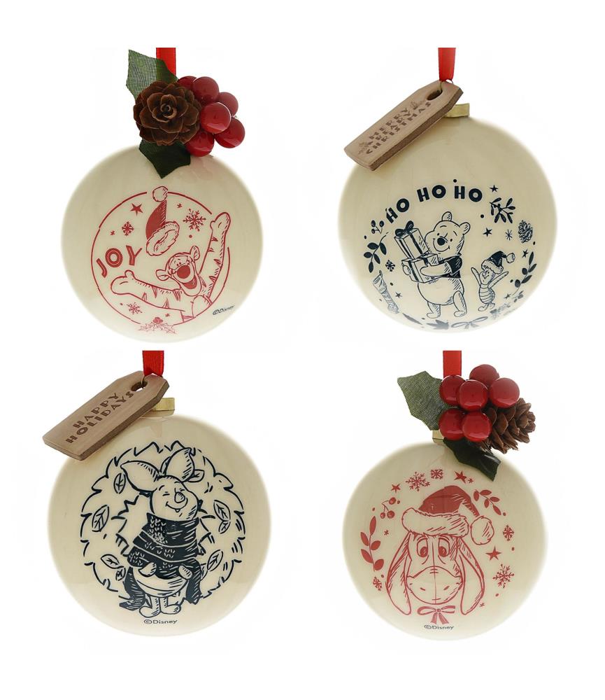 Set of 4 Winnie the Pooh Baubles