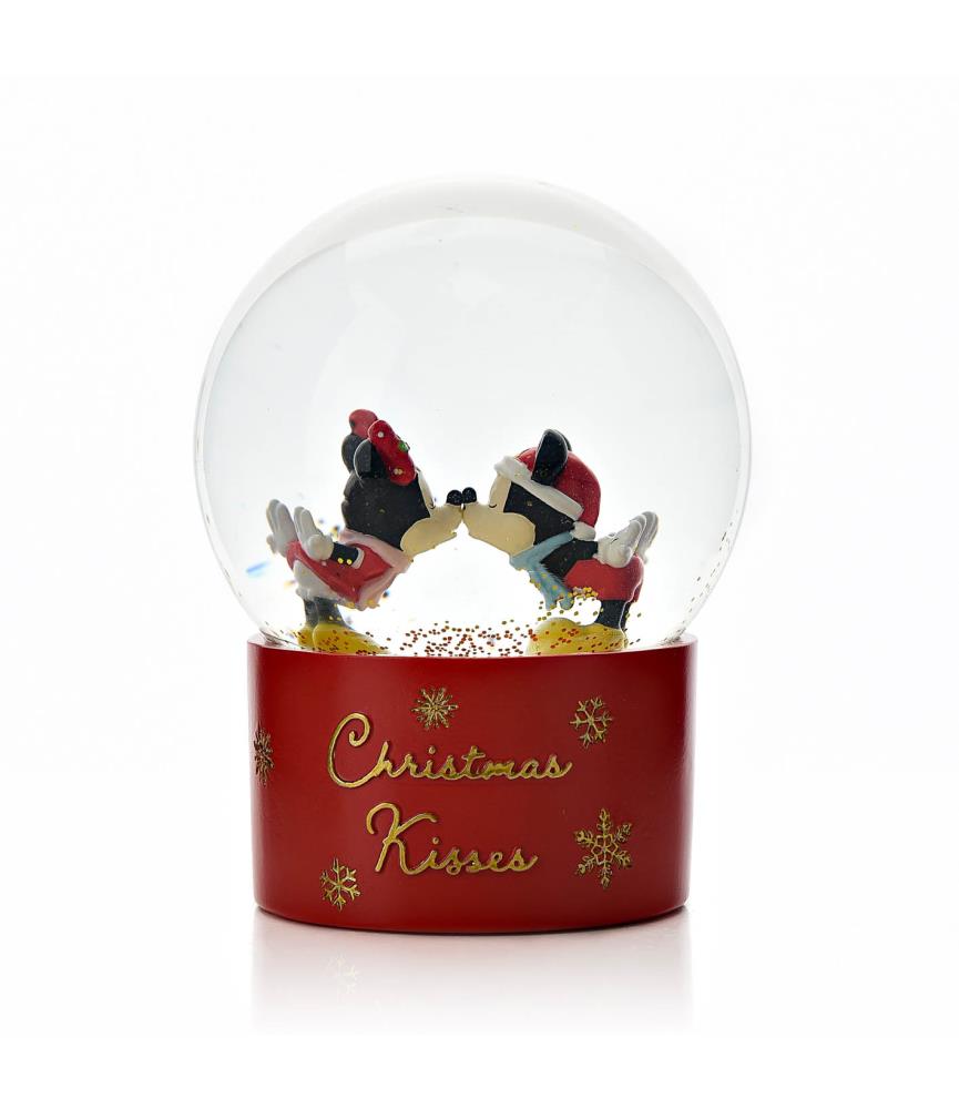 Mickey and Minnie snow globe Christmas Kisses