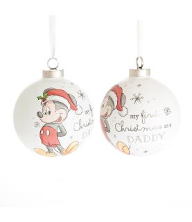 Ceramic Luxury Bauble "as a Daddy": Mickey Mouse